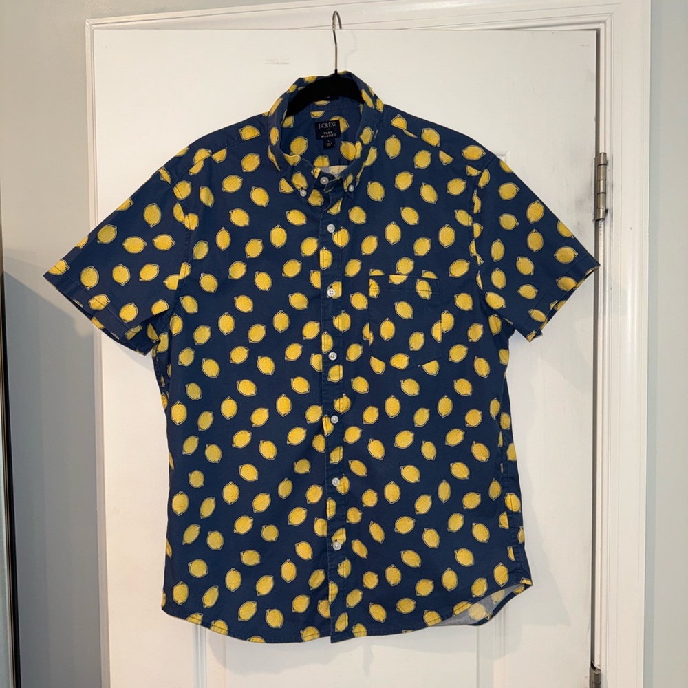 J. Crew Blue and Yellow Casual Button Down Shirt